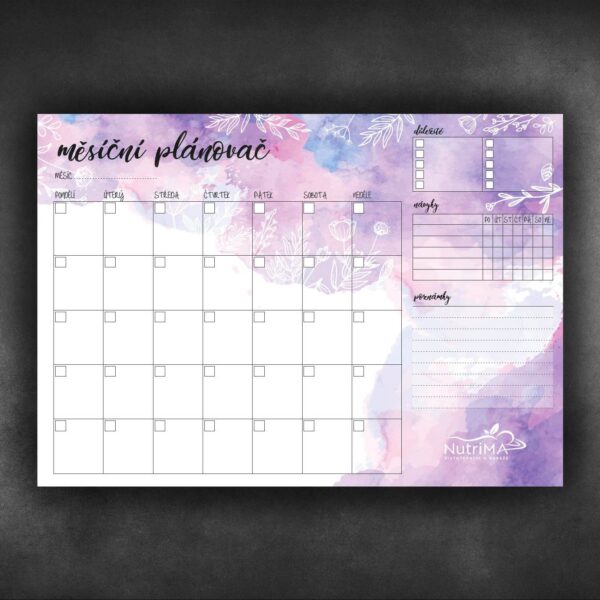 Magnetický měsíční plánovač kalendář